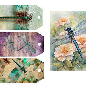 Junk Journal Dragonfly pages